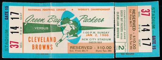 1966 NFL Championship game full ticket Packers vs. Browns  178033