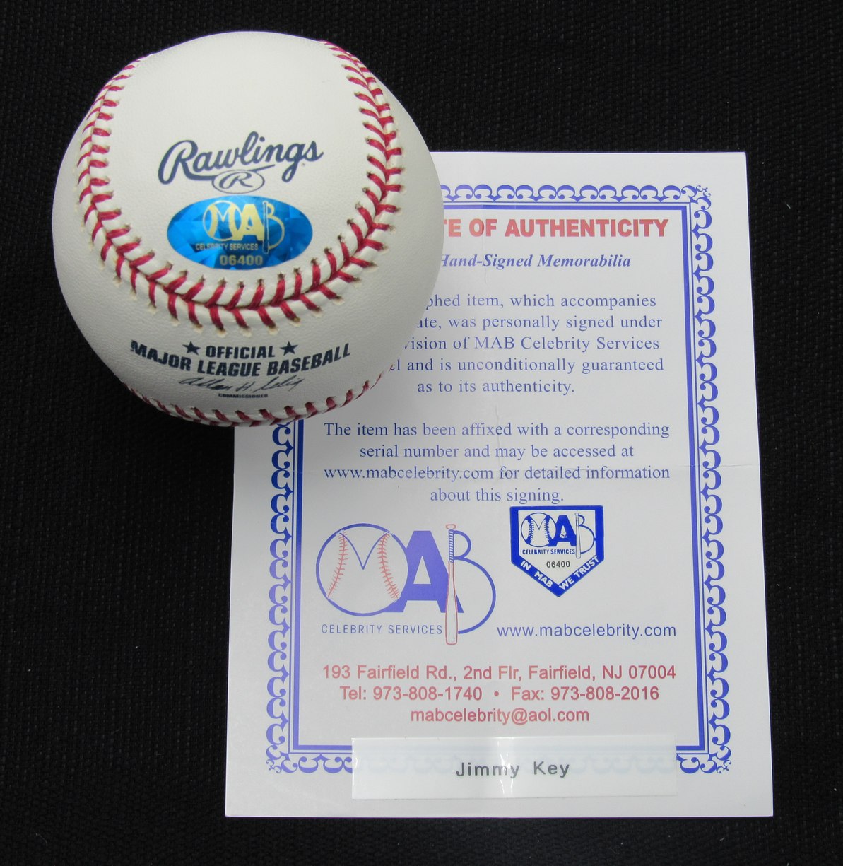 Jimmy Key Signed/Auto Yankees 100th OML Baseball MAB Inscr 187041