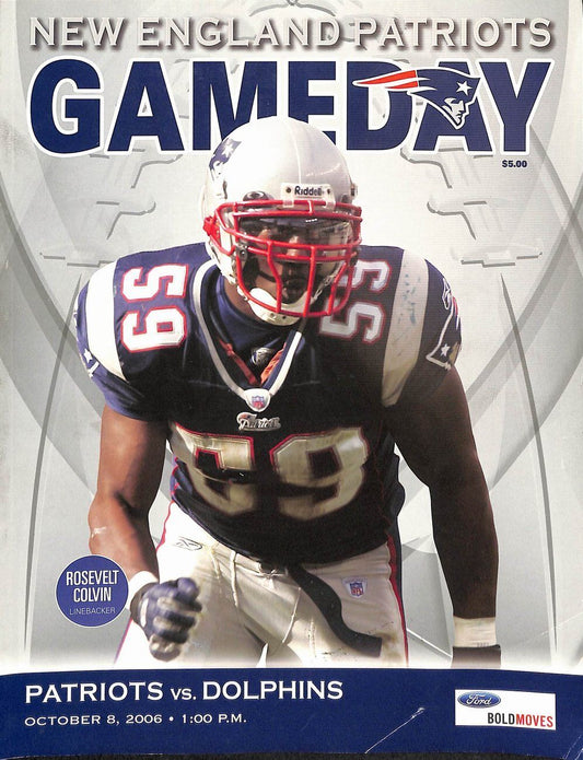 2006 10/8 Patriots vs. Dolphins Football NFL Game Program Tom Brady 178323