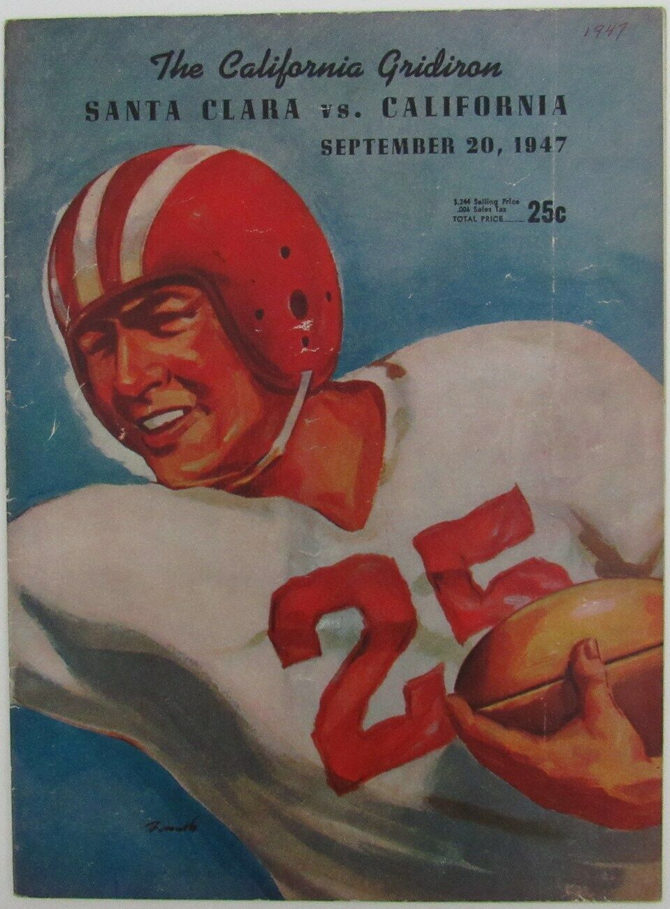 1947 Santa Clara vs. California College Football Game Souvenir Program 163188