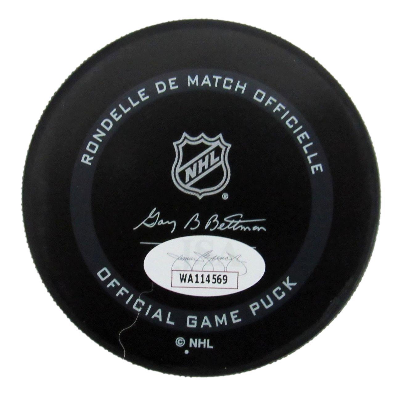 Eric Lindros Autographed Toronto Maple Leafs Game Hockey Puck JSA