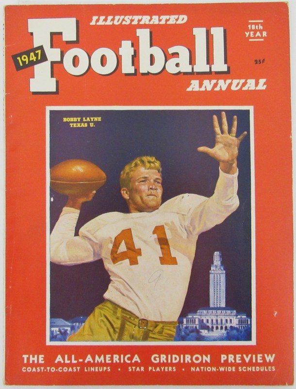 1947 Illustrated Football Annual Magazine Bobby Layne HOF Texas on Cover 183103