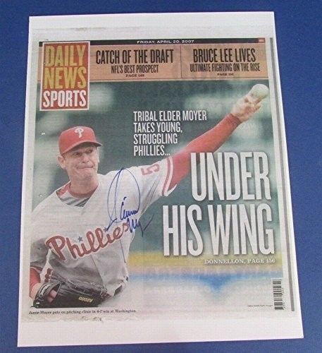 Jamie Moyer Phillies Signed 11X14 Daily News Print 4-20-2007 123194