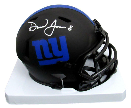 Daniel Jones Signed/Autographed Giants Eclipse Black Mini Helmet Beckett 157850