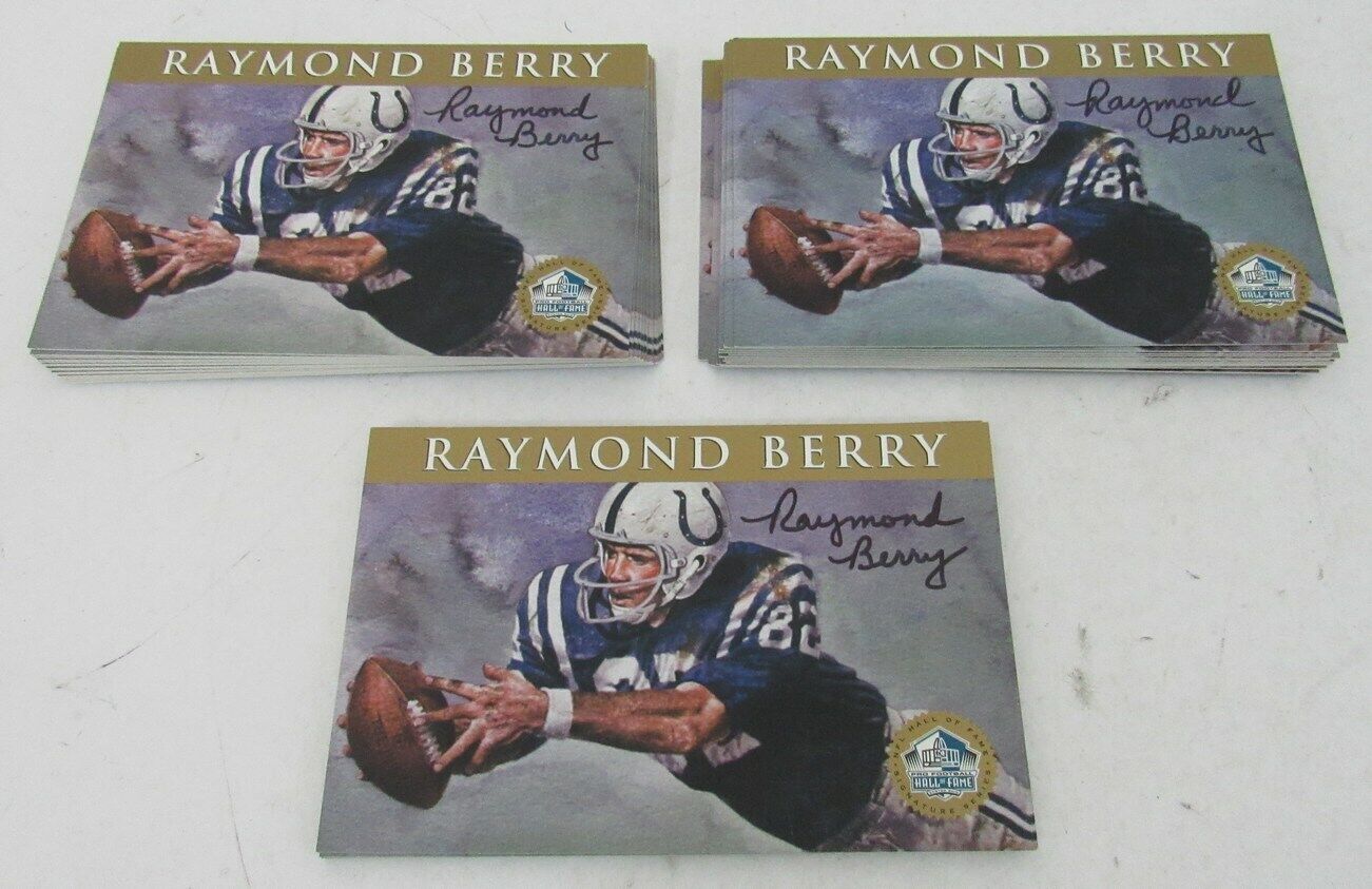 Lot of 50 Raymond Berry HOF Baltimore Colts Signed 4x6 1998 HOF Postcards 158161