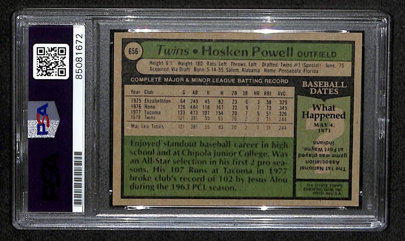 Hosken Powell Signed 1979 Topps Card #656 Minnesota Twins PSA/DNA 184530