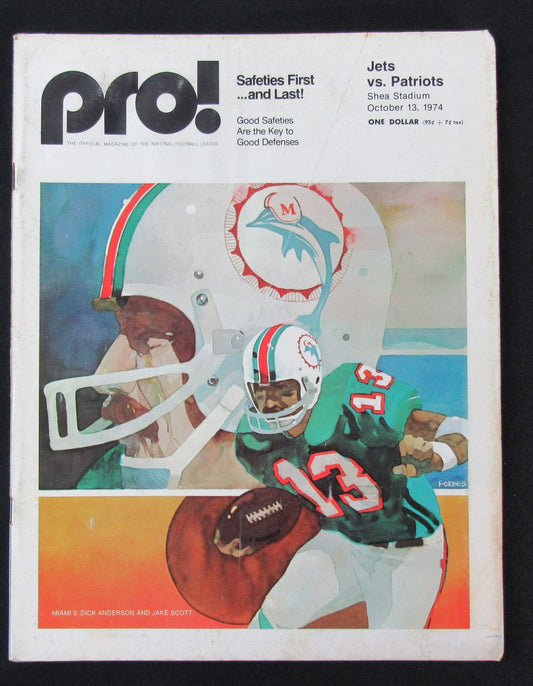 1974  New York Jets vs. New England Patriots Program 10/13/74 172510