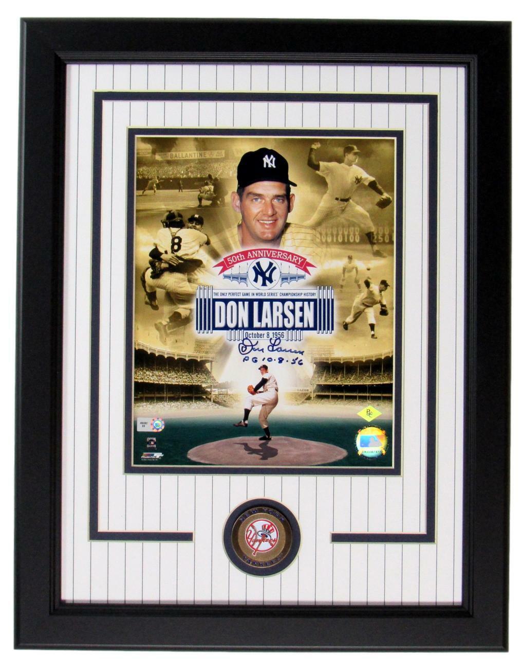 Don Larsen No Hitter NY Yankees Signed 8x10 Photo Framed MLB Hologram 148844