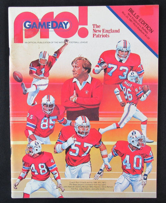 1981 New England Patriots vs. Buffalo Bills Program 11/22 Coach Ron Erhardt