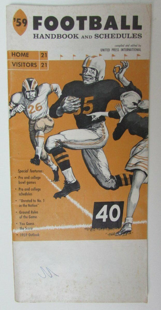 1959 UPI Football Handbook and Schedules 149691