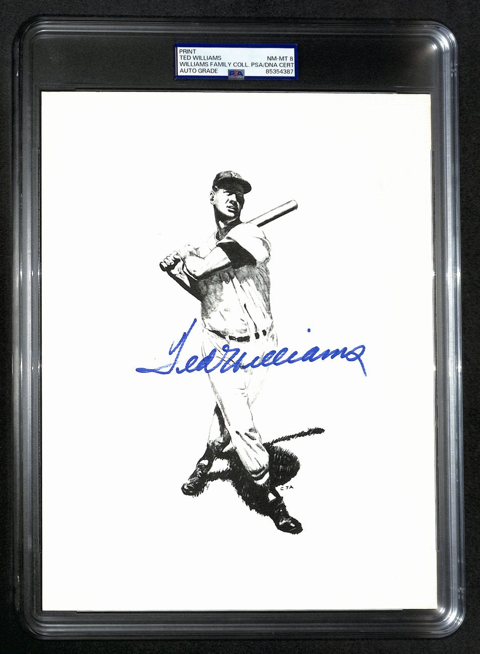 Ted Williams Signed/Auto 8x10 Photo/Print Red Sox PSA/DNA Slabbed 193025