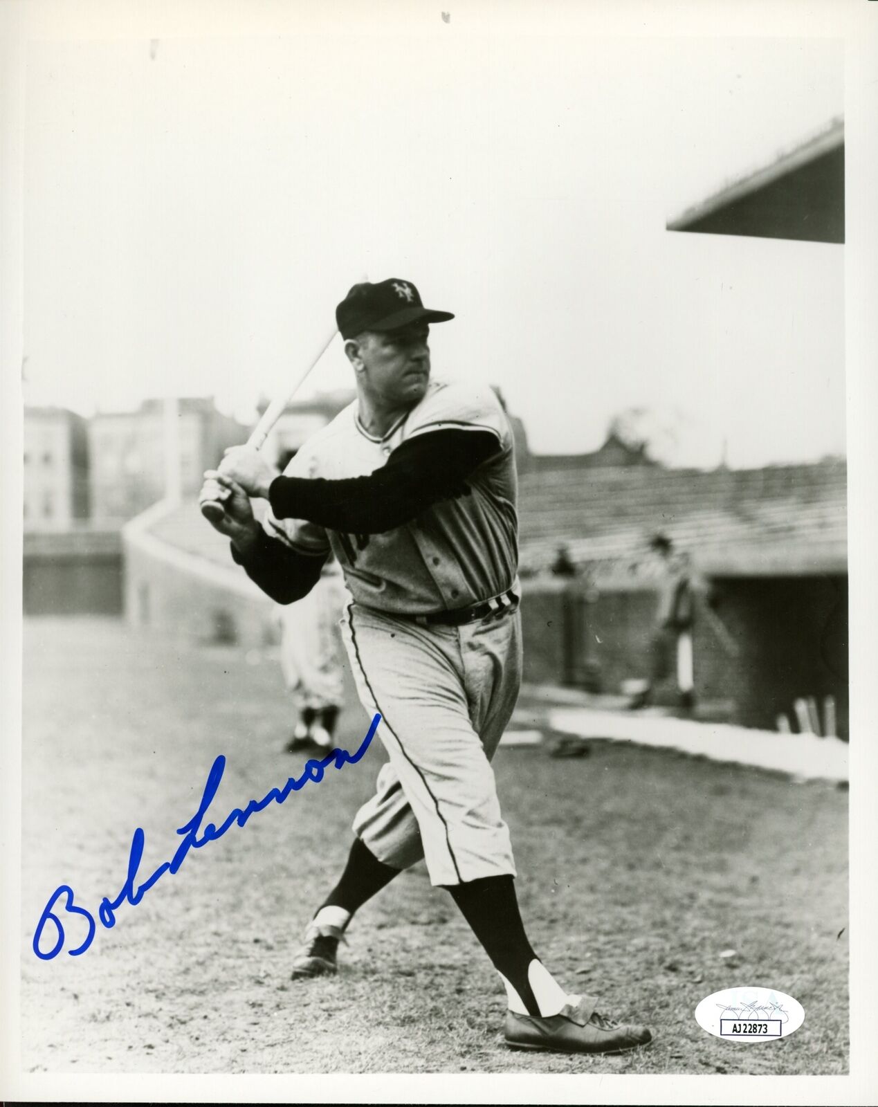 Don Lennon Autographed 8x10 Photo New York Giants JSA 177874