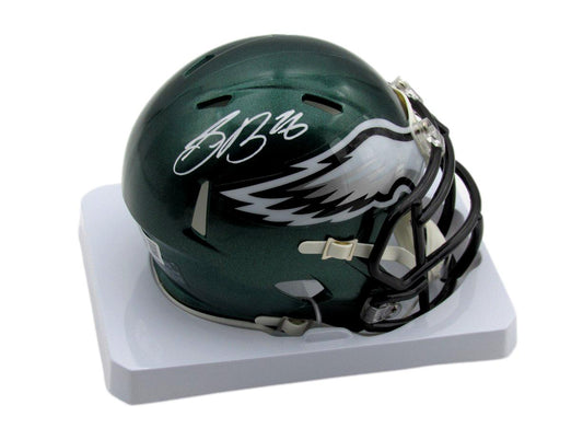 Saquon Barkley Autographed Mini Football Helmet Philadelphia Eagles Beckett 0145