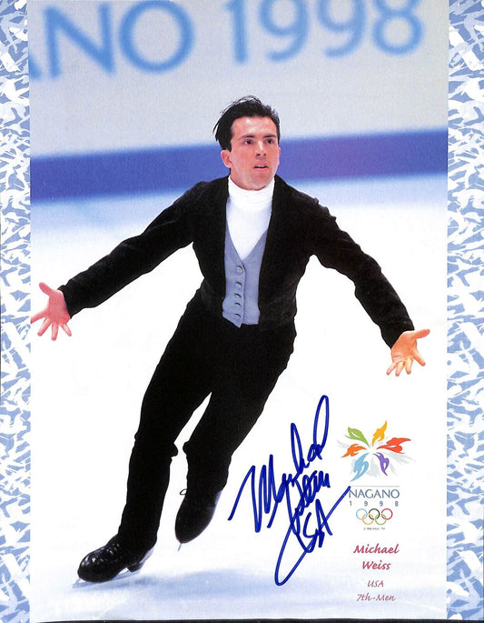 Michael Weiss 1998 Nagano Olympics 7th Place Signed 8x10 Photo 170779