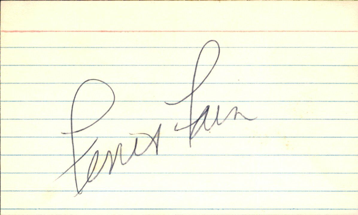 Ferris Fain Philadelphia Athletics d.2001 Signed/Auto  3x5 Index Card 162563