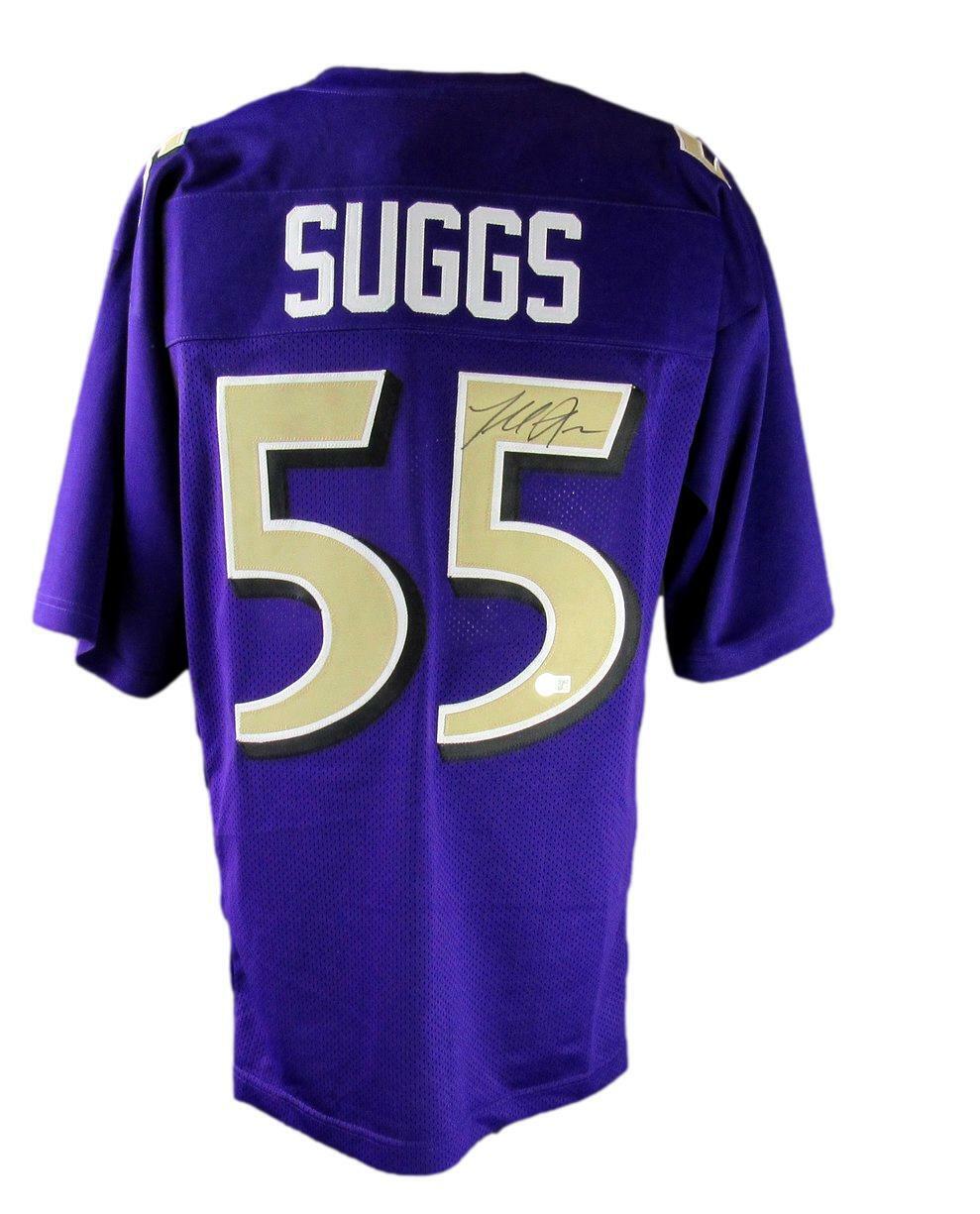 Terrell Suggs Autographed Purple Custom Jersey Baltimore Ravens Beckett