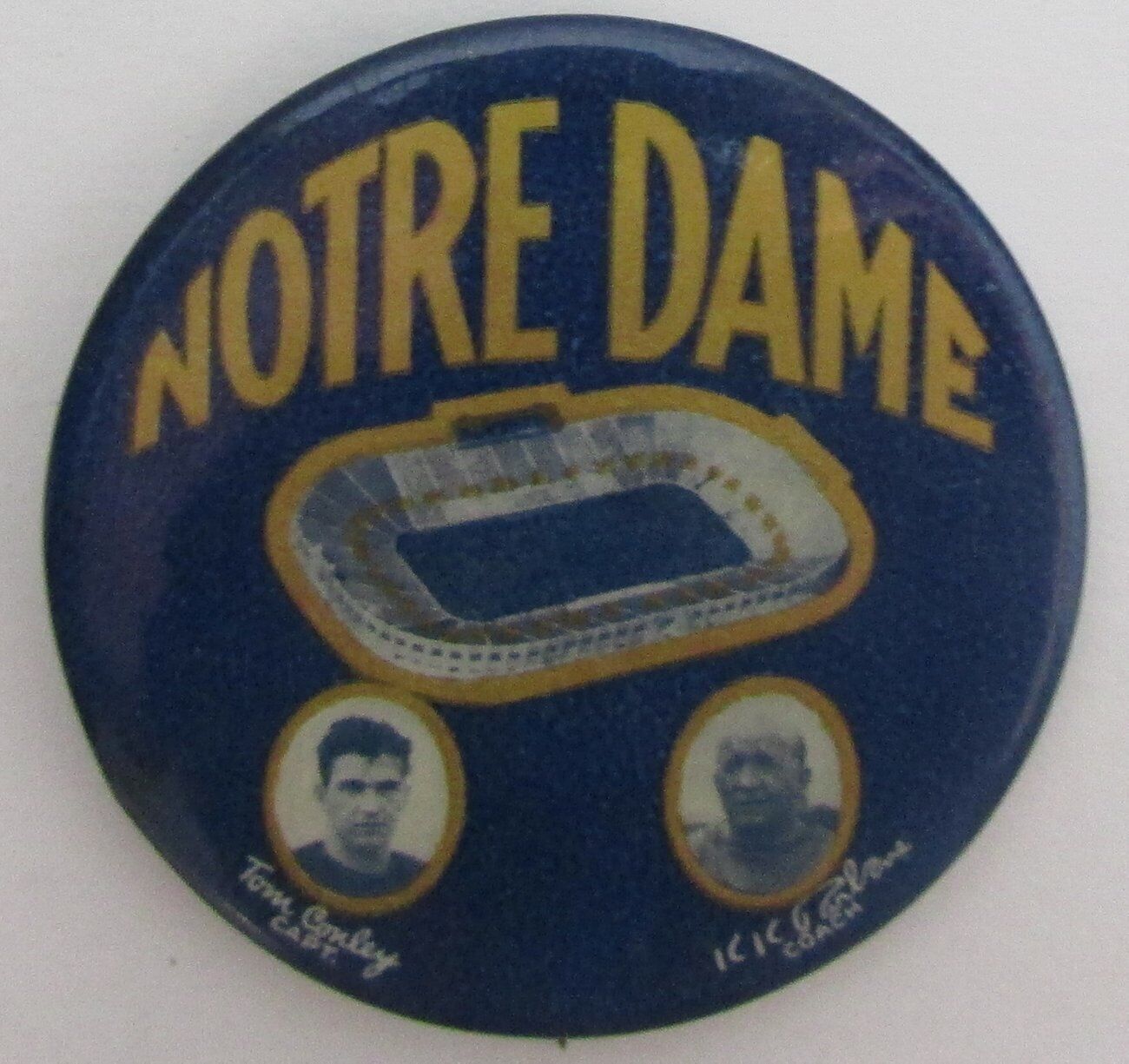 RARE Knute Rockne and Tom Conley Notre Dame Football Pin 1930 Vintage 155122