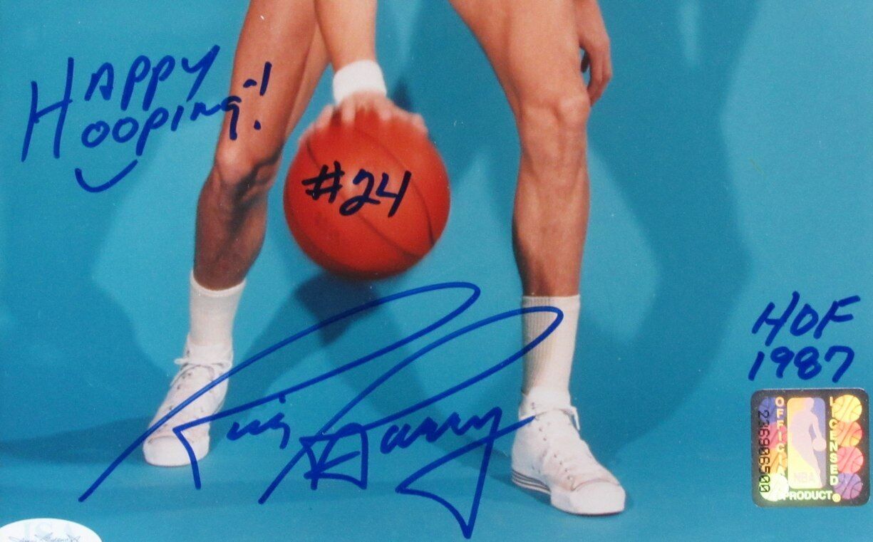 Rick Barry HOF Autographed/Inscribed 8x10 Photo Warriors Framed JSA 180982