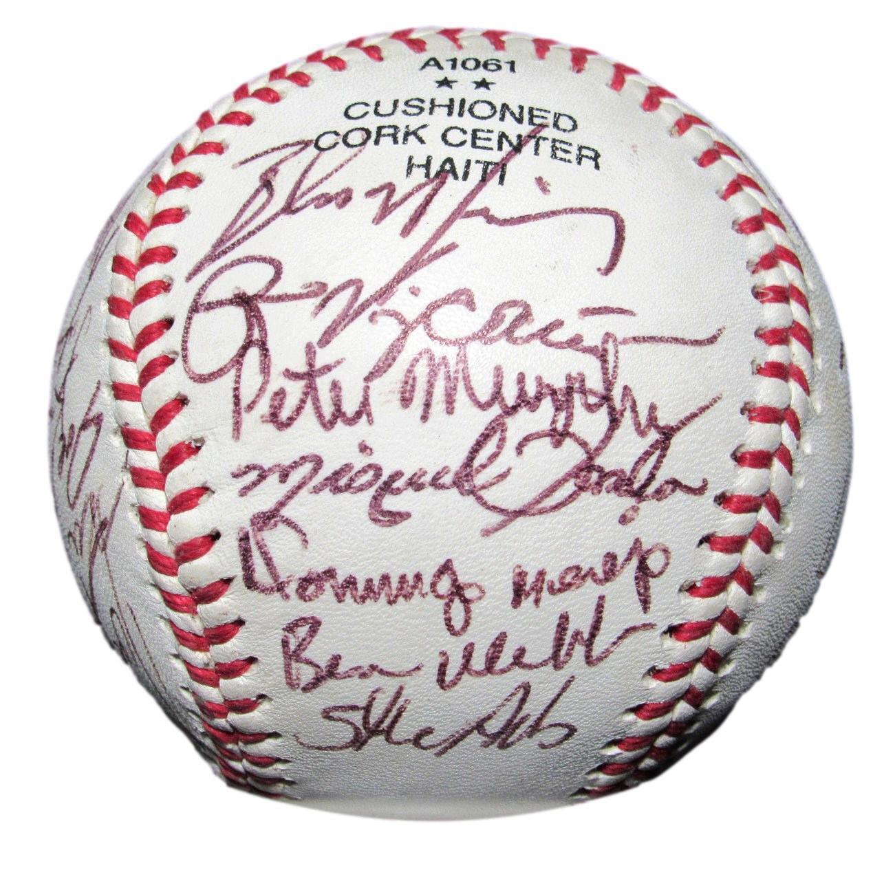 Harrisburg Senators 1990 Team Autographed/Signed Wilson Scholastic Baseball