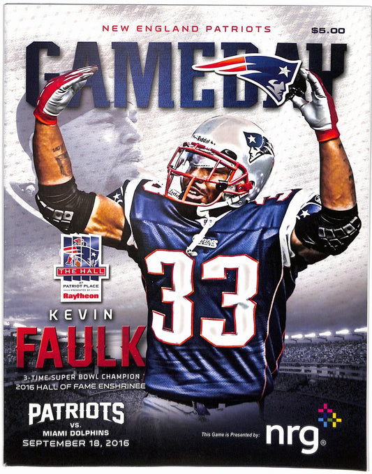 September 16 2016 New England Patriots vs.Miami Dolphins Game Program  181765