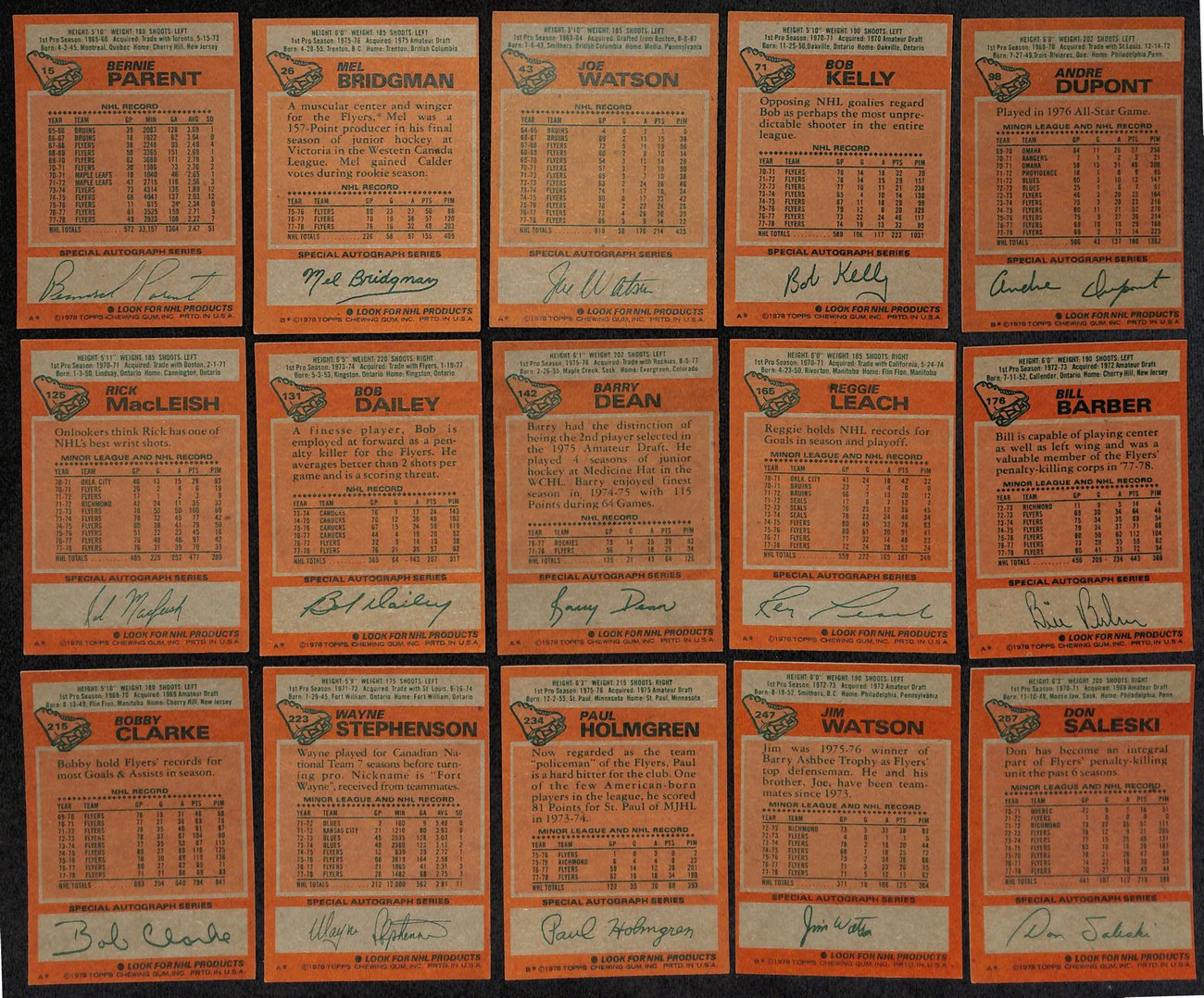 1978-79 Topps Hockey Philadelphia Flyers Complete Team Set (20/20) Cards 189205