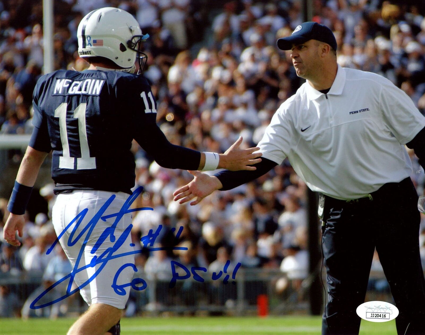 Matt McGloin PSU Penn State Signed/Inscribed "Go PSU!!" 8x10 Photo JSA 154824