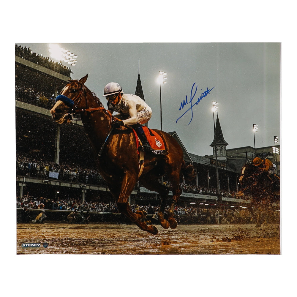 Triple Crown Winner Mike Smith Autographed 16x20 Photo Steiner 187644