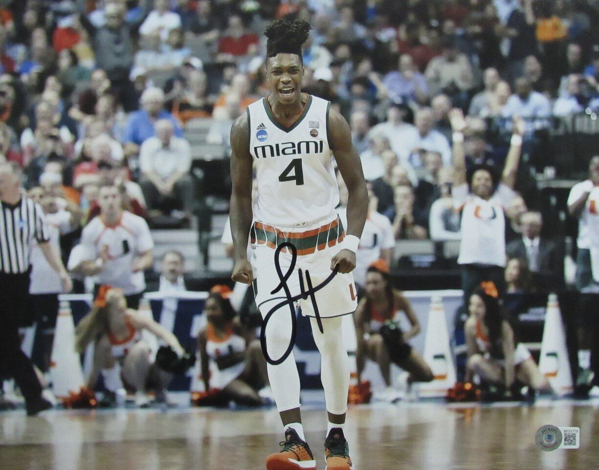 Lonnie Walker Autographed 11x14 Basketball Photo Univ of Miami Beckett