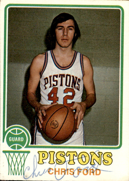 Chris Ford Autographed 1973-74 TOPPS Basketball Card #79 Detroit Pistons 182924