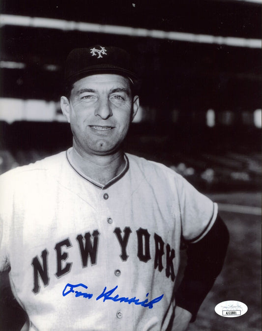 Tommy Henrich Autographed 8x10 Photo New York Giants JSA 177866