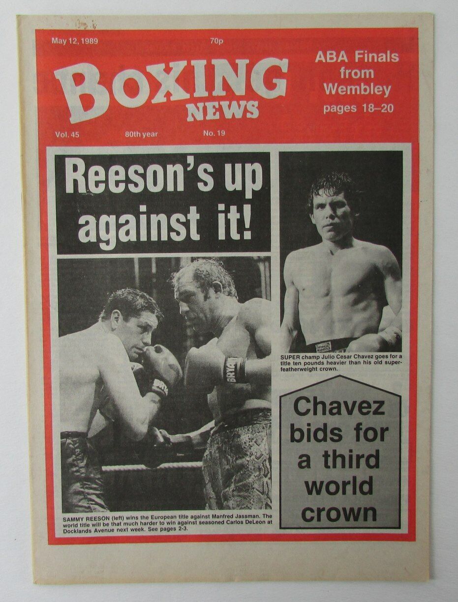 May 12, 1989 Boxing News Magazine Sammy Reeson Manfred Jassman