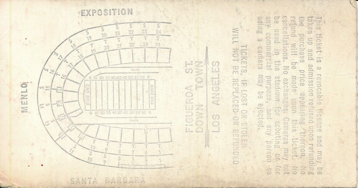 1966 USC Trojans vs. UCLA Football Game Ticket Stub 148531