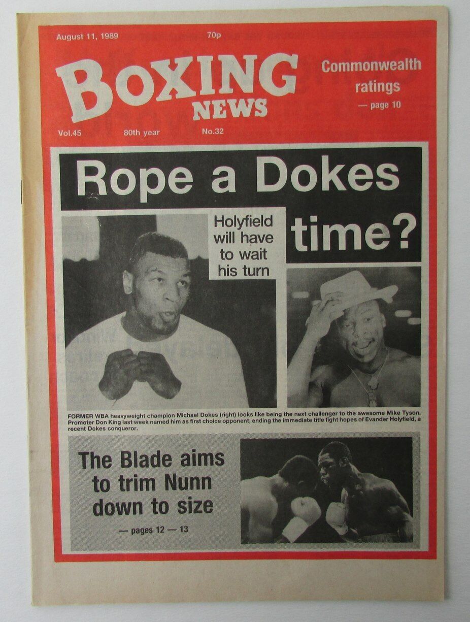 August 11, 1989 Boxing News Magazine Michael Dokes Mike Tyson