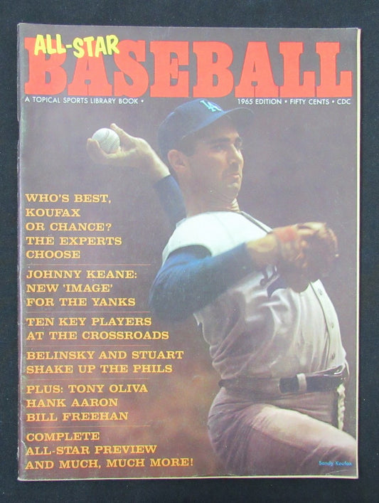 1965 All Star Baseball Magazine Sandy Koufax Los Angeles Dodgers Cover 185538