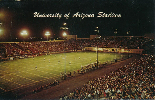 Vintage Football Themed Post Card of University of Arizona Stadium 148993