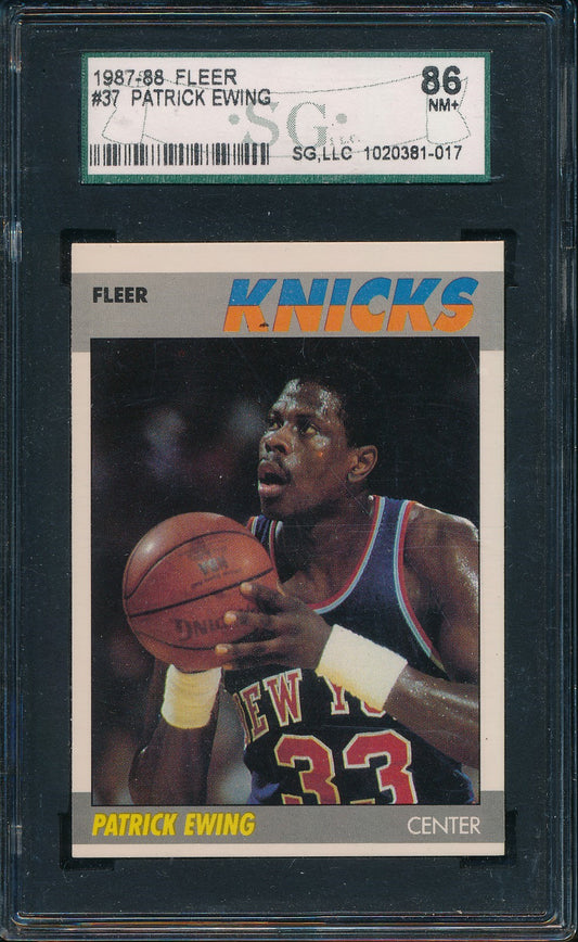 Patrick Ewing #37 1987-88 Fleer Basketball Card New York Knicks SG 190085