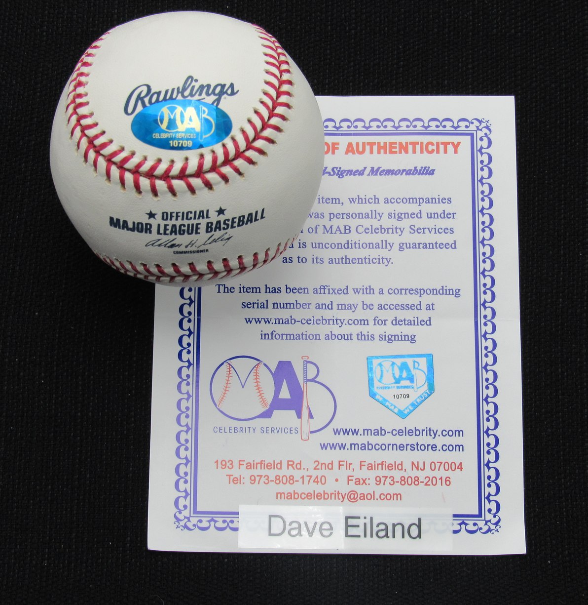 Dave Eiland Signed/Auto Yankees 100th OML Baseball MAB Inscr 187031