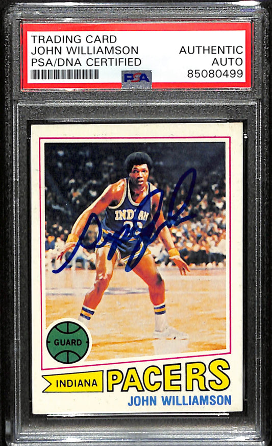 John Williamson Signed 1977 Topps Card #44 Indiana Pacers PSA/DNA 185671