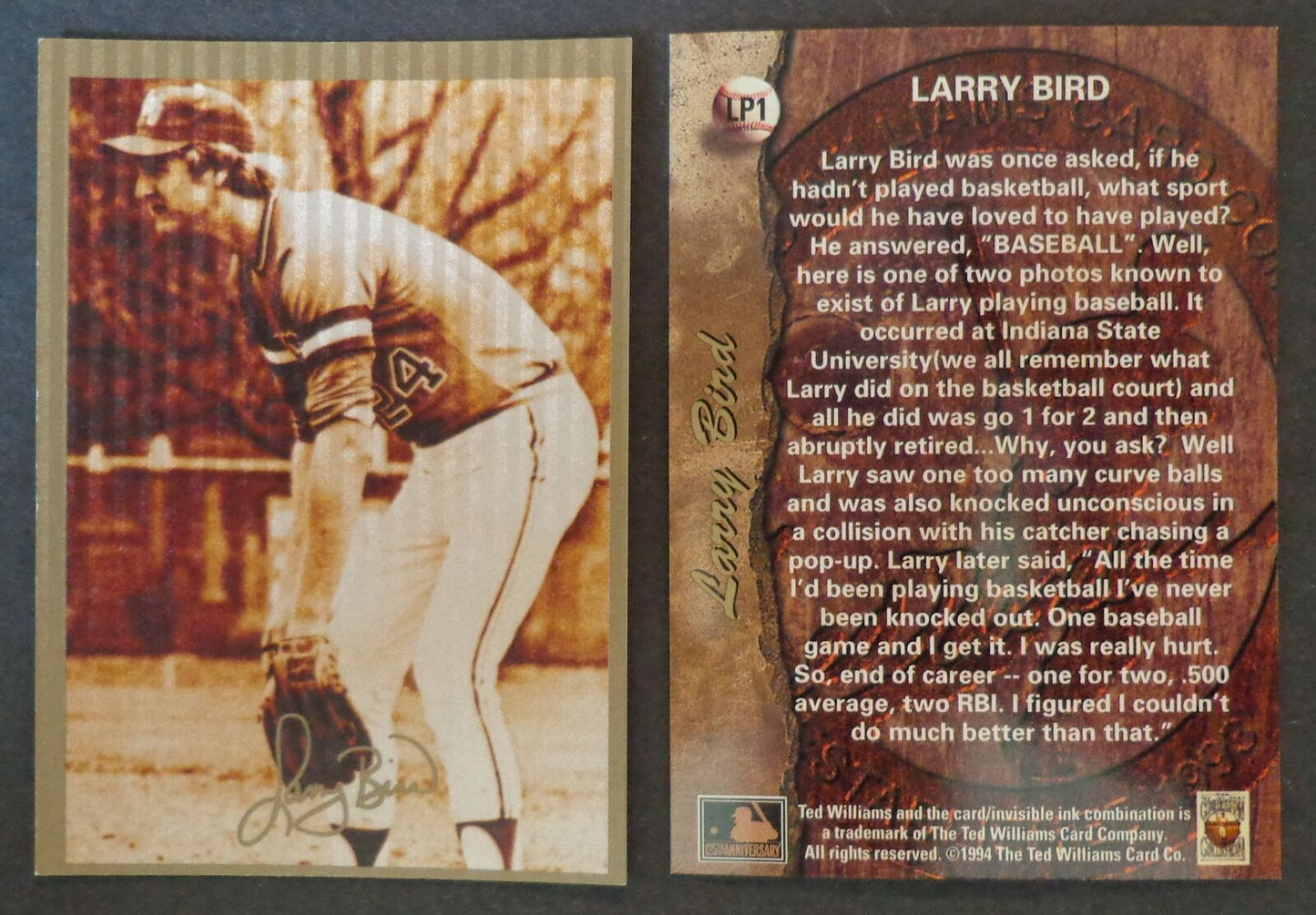 Lot of (64) 1994 Ted Williams #LP1 Larry Bird Indiana State Baseball Cards