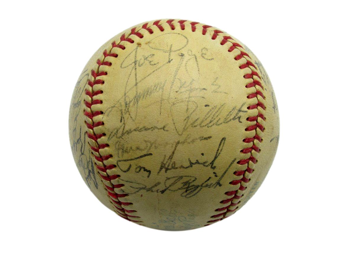 1949 Yankees OAL Team Signed Baseball (24) WS Champ HOFer Berra/Mize/Rizzuto JSA