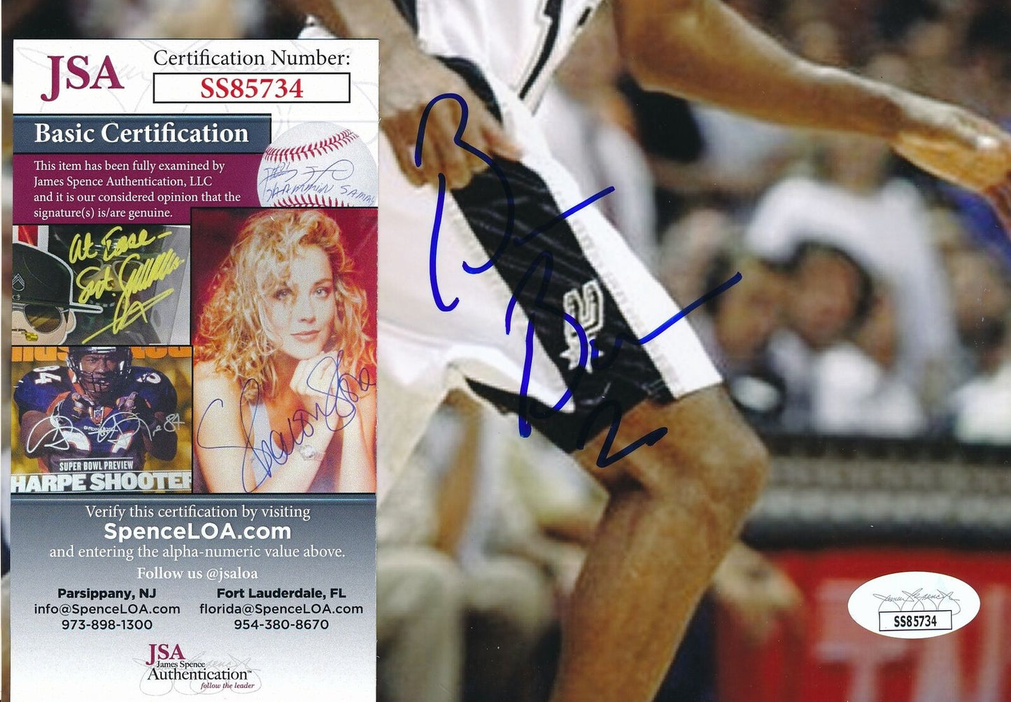 Bruce Bowen San Antonio Spurs Signed/Autographed 8x10 Photo JSA 165433