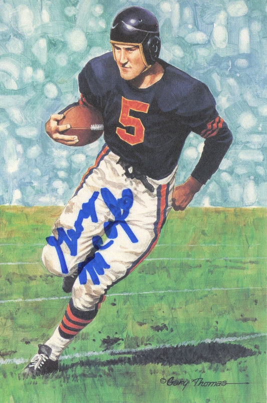 George McAfee HOF Autographed Goal Line Art GLAC Postcard Bears JSA 181001