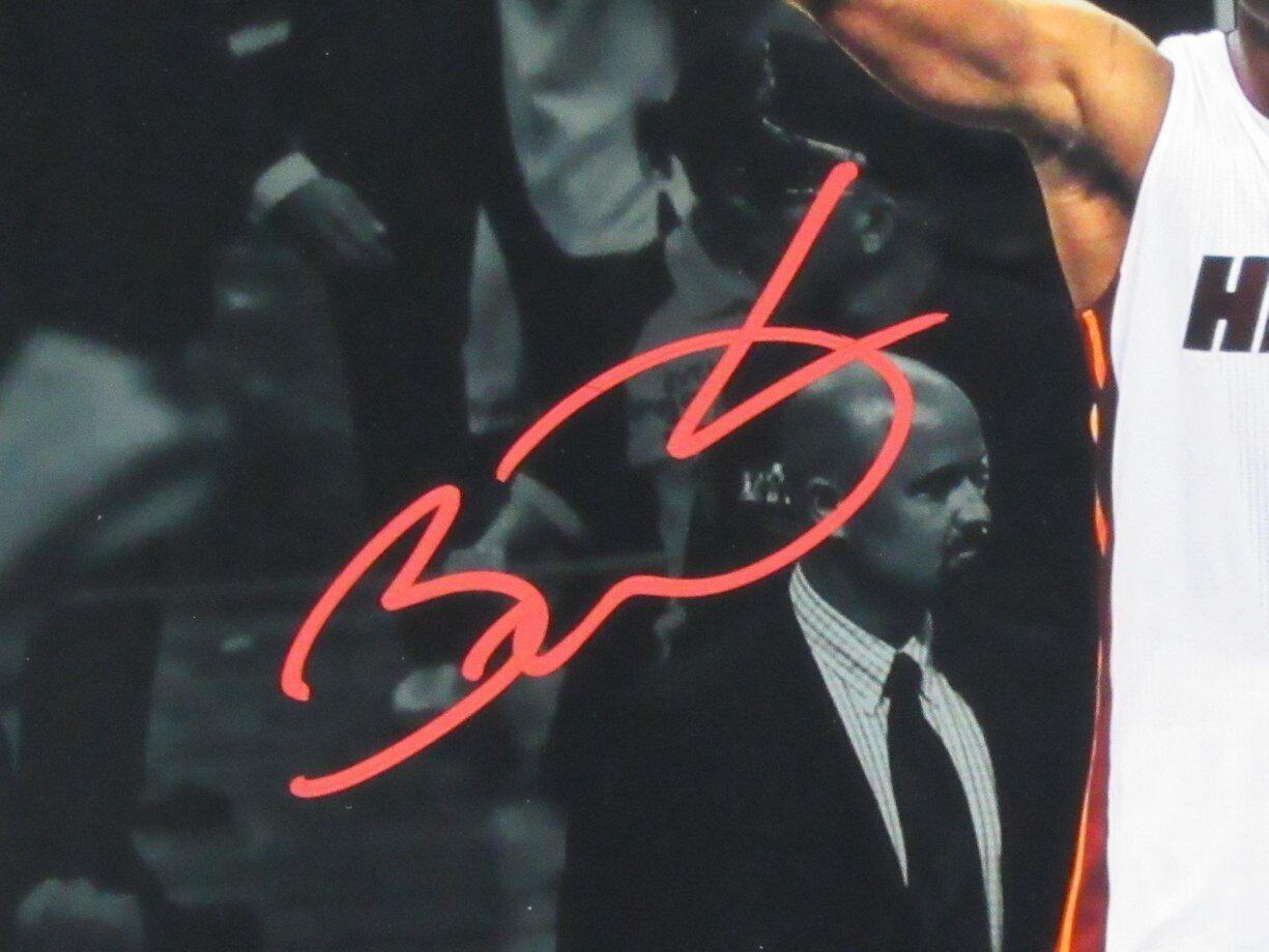 Dwayne Wade Autographed 11x14 Photo Miami Heat Framed Fanatics