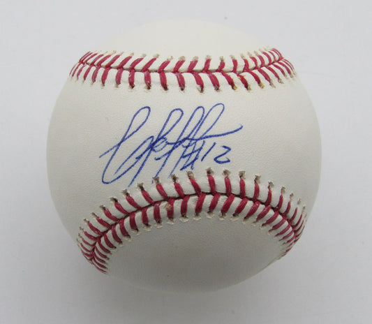 Ezequiel Carrera Autographed OML Baseball Cleveland Indians 180083