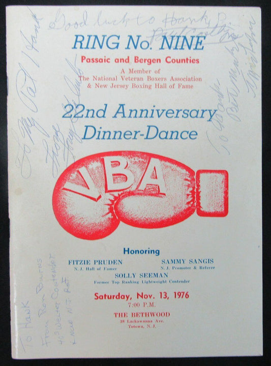 1976 Veteran Boxers Circle of Five Multi Signed Dinner Dance Program 153812