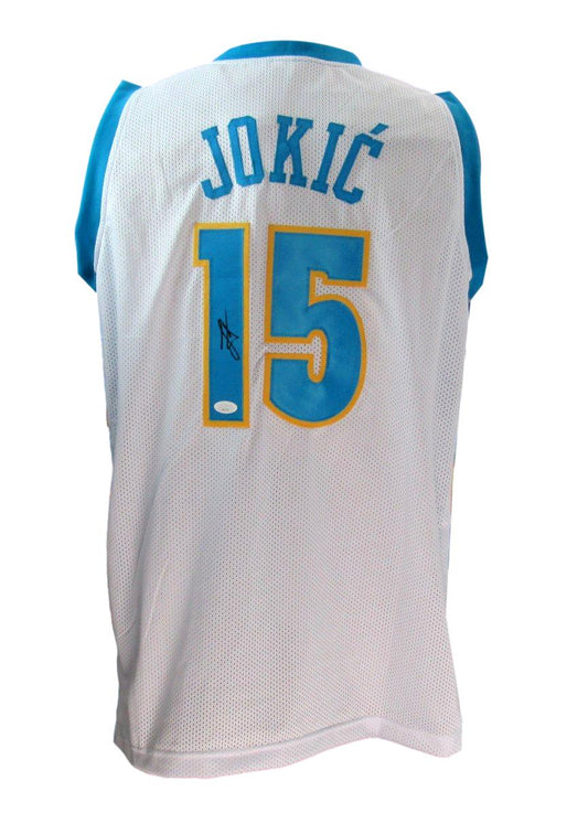 Nikola Jokic Autographed Denver Nuggets Custom Jersey JSA 186828