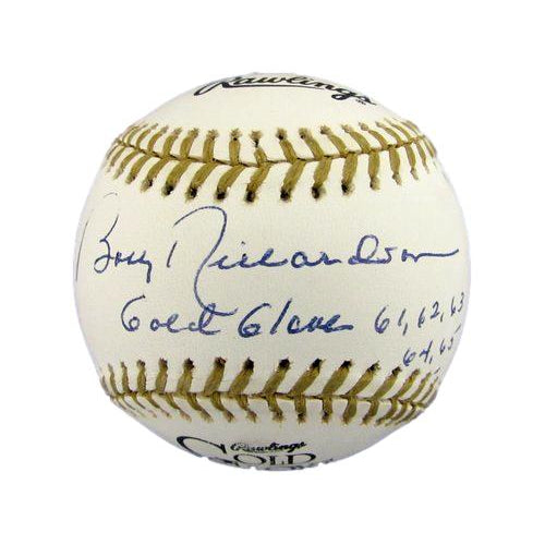 Bobby Richardson Signed/Inscribed Gold Glove Baseball Yankees JSA 188465