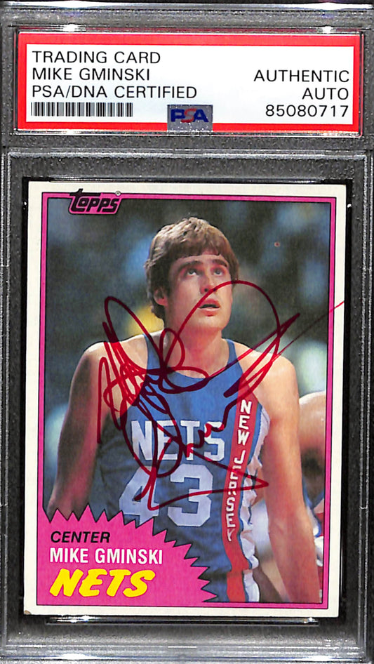 Mike Gminski Signed 1981 Topps Card #78 New Jersey Nets PSA/DNA 185091