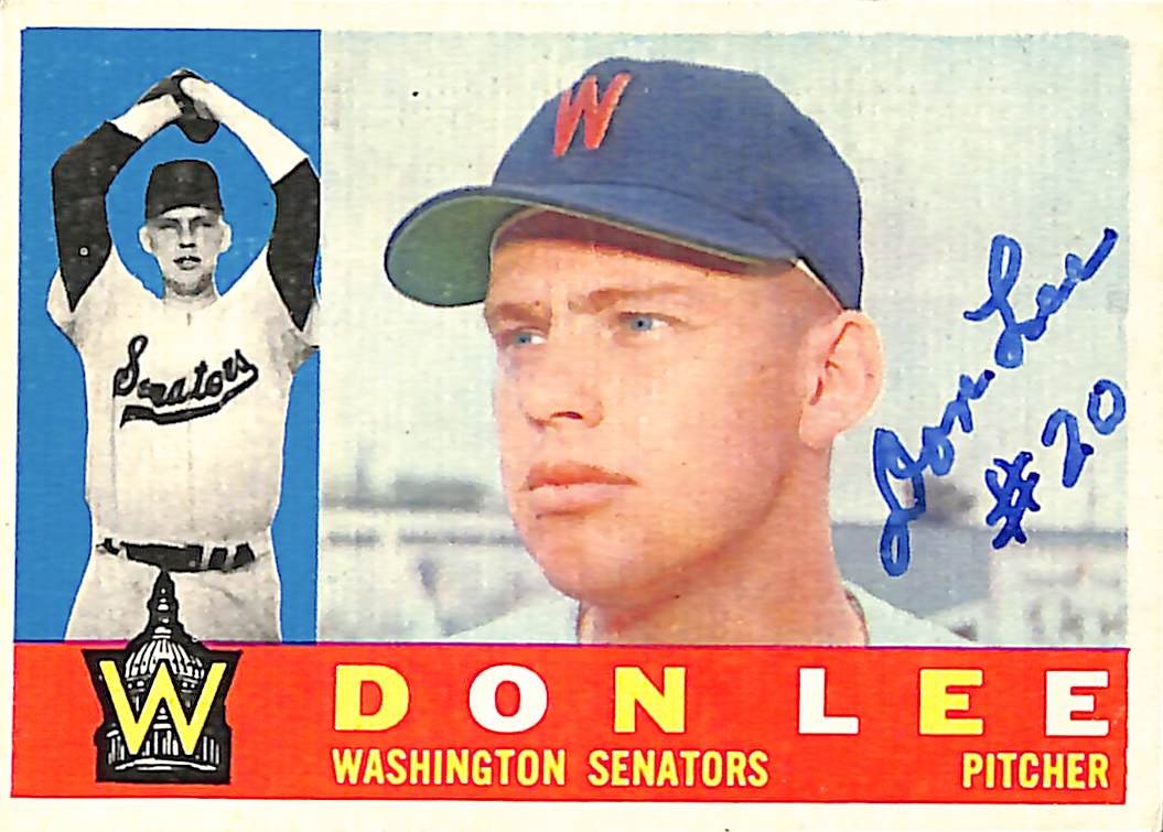 1960 TOPPS #503 Don Lee Washington Senators Signed/Auto Card 190957