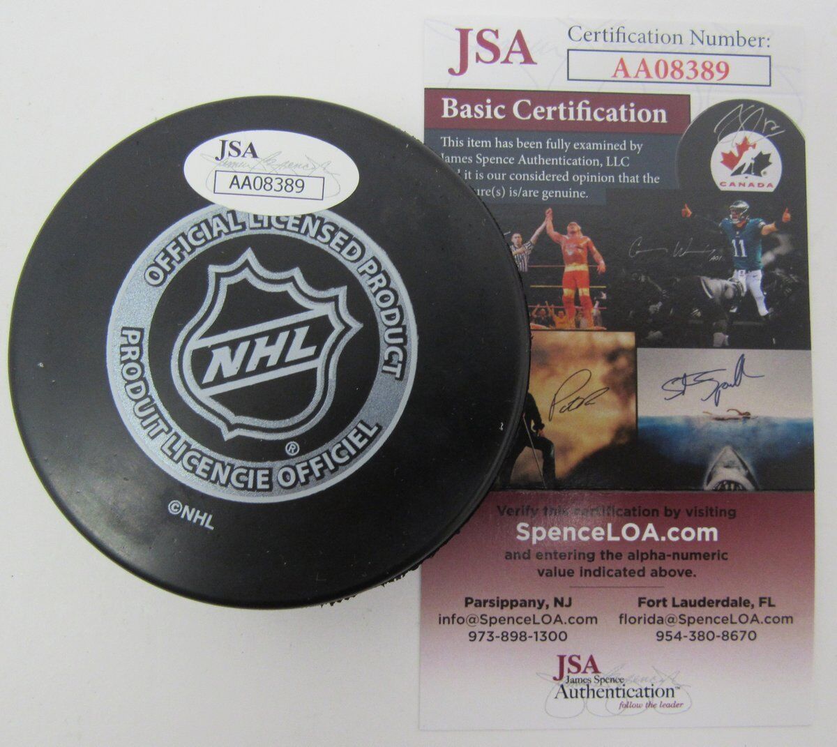 James Van Riemsdyk Flyers Autographed/Signed Winter Classic Logo Puck JSA 139235